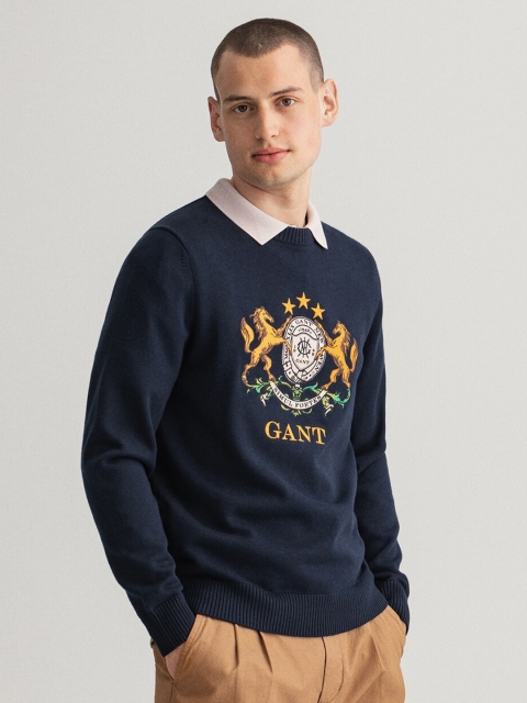 

GANT Men Blue Typography Pullover