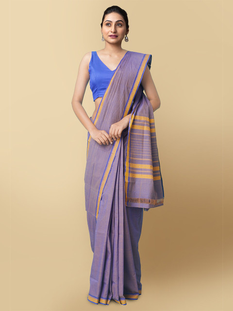 

Unnati Silks Blue Pure Cotton Venkatgiri Saree