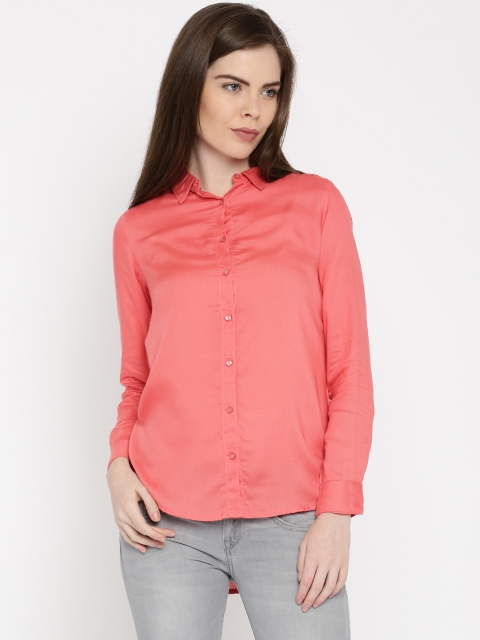 

Wrangler Women Coral Pink Regular Fit Solid Casual Shirt