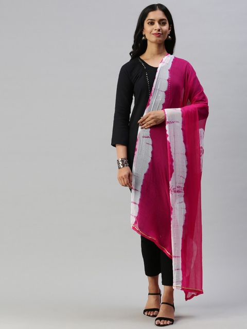 

Soch Pink Dyed Leheriya Dupatta