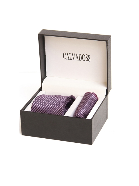 

Calvadoss Men Purple Printed Microfiber Accessory Gift Set