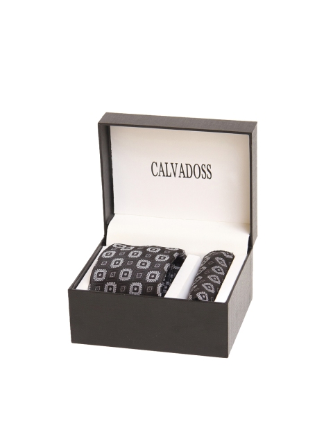

Calvadoss Men Black & White Self-Design Microfiber Accessory Gift Set