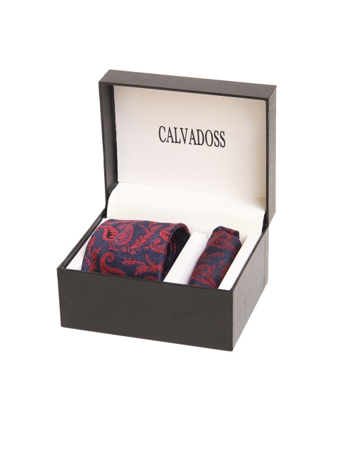 

Calvadoss Men Navy Blue & Red Accessory Gift Set