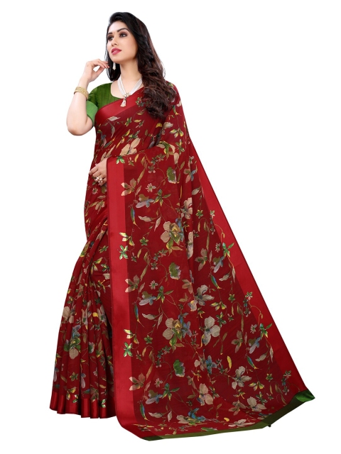 

KALINI Maroon Floral Saree