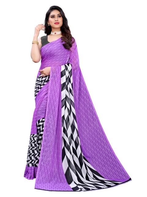 

KALINI Purple Pure Georgette Saree