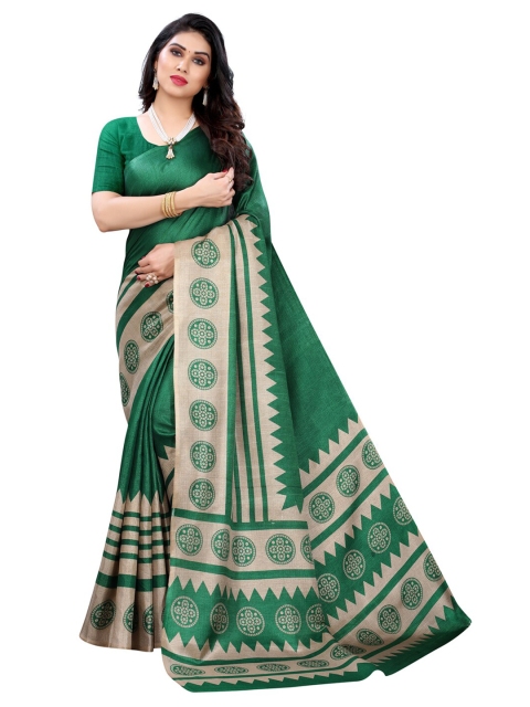 

KALINI Green Art Silk Khadi Saree