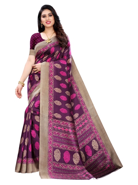 

KALINI Magenta Ethnic Motifs Poly Silk Saree