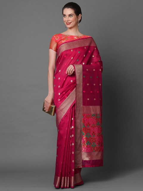 

Mitera Pink Woven Design Banarasi Saree