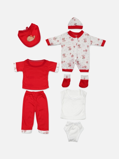 

PASSION PETALS Infant Kids Red & White Fish Design 8-Piece Baby Apparel Gift Set