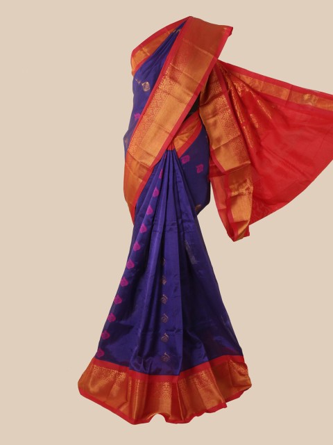 

Pothys Violet & Red Woven Design Silk Cotton Saree