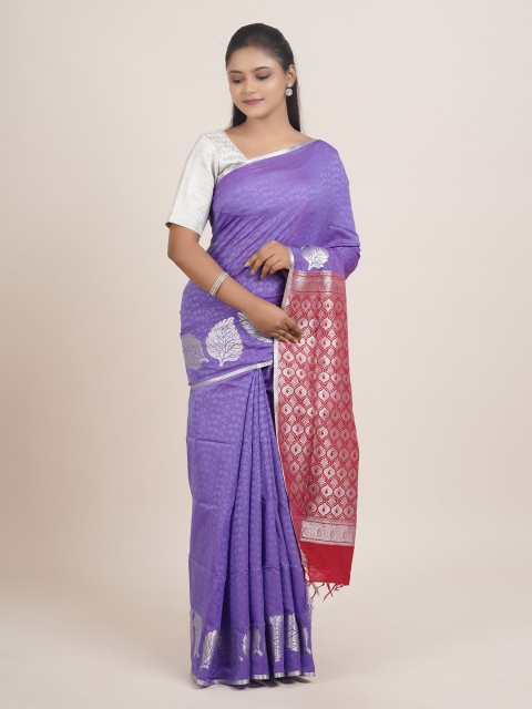 

Pothys Women Violet & Maroon Woven Designed Saree