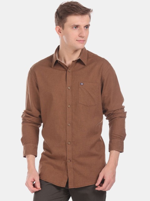

Arrow Sport Men Solid Brown Casual Shirt