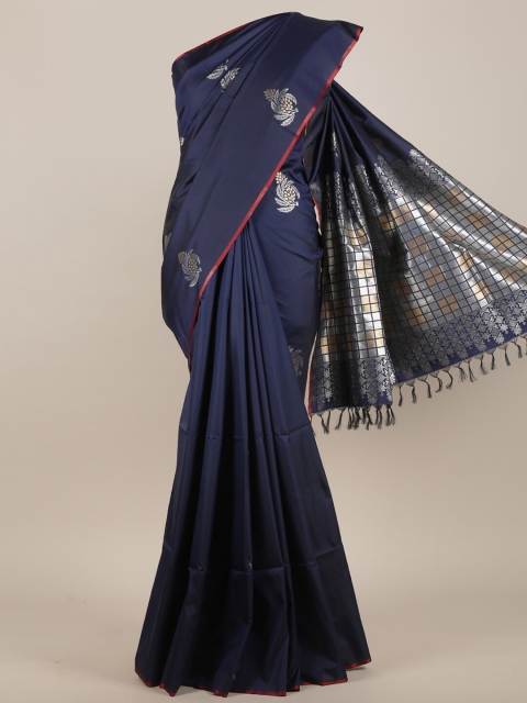 

Pothys Navy Blue Ethnic Motifs Art Silk Saree