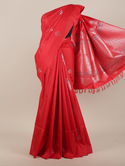 

Pothys Women Red Ethnic Motifs Woven Designed Saree