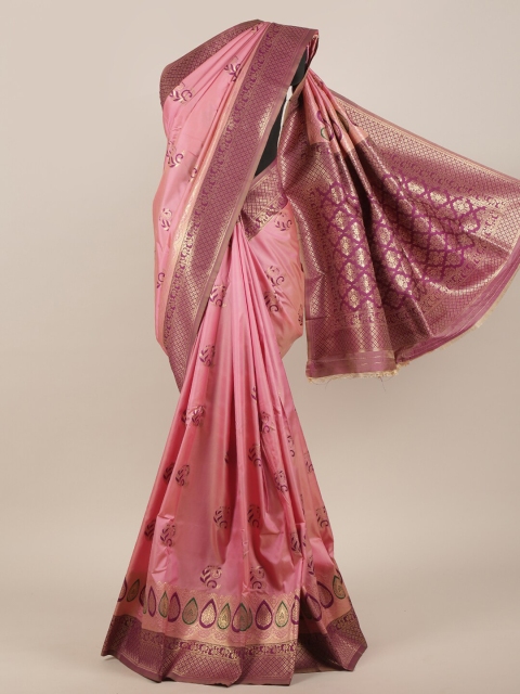 

Pothys Purple & Pink Ethnic Motifs Zari Woven Design Art Silk Saree