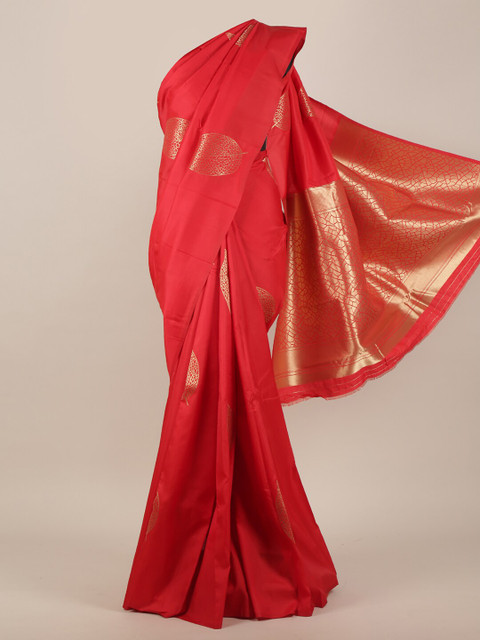 

Pothys Red & Gold Abstract Printed Art Silk Saree