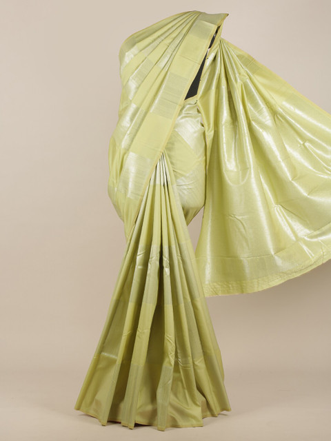 

Pothys Lime Green Printed Butter Silk Saree