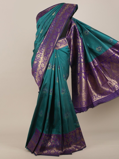 

Pothys Green Floral Zari Art Silk Saree