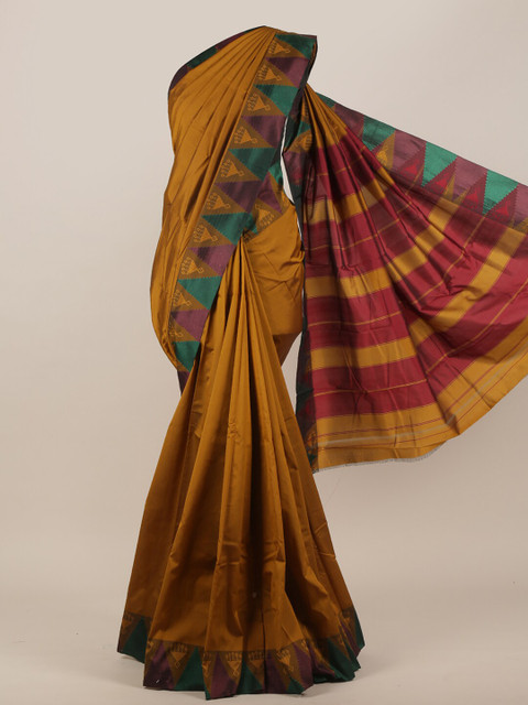 

Pothys Mustard & Maroon Woven Design Art Silk Saree