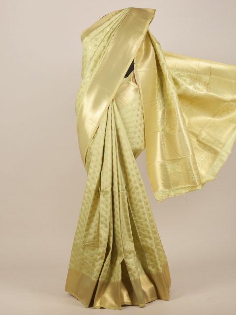 

Pothys Green & Gold-Coloured Ethnic Motifs Woven Design Zari Art Silk Saree