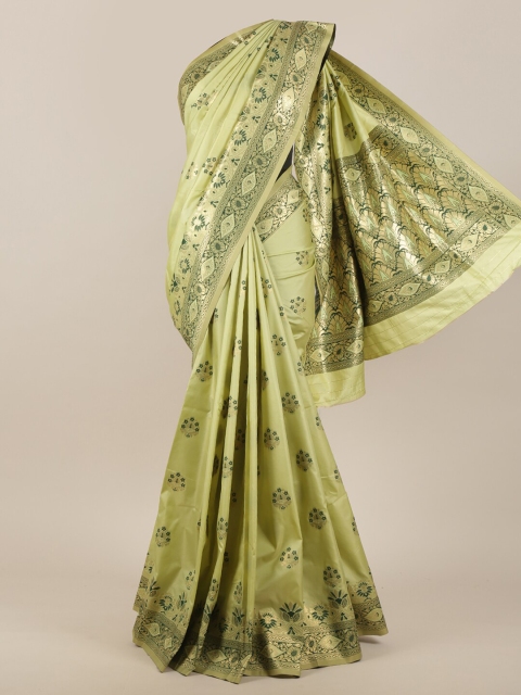 

Pothys Green Floral Printed Art Silk Saree