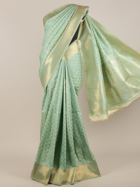 

Pothys Sea Green & Gold-Toned Woven Design Zari Art Silk Saree