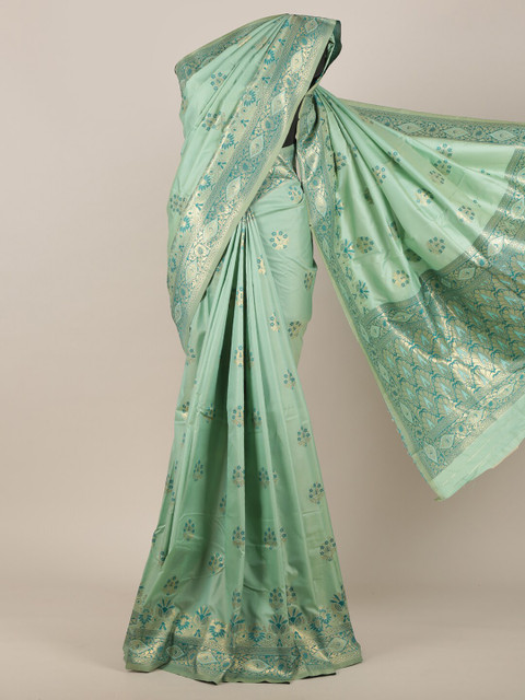 

Pothys Green Floral Art Silk Saree