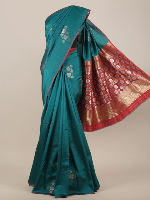 

Pothys Green & Red Woven Design Art Silk Saree
