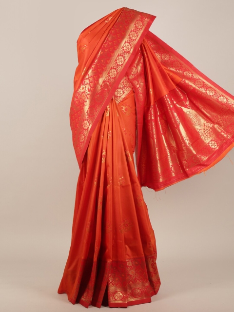 

Pothys Orange Ethnic Motifs Art Silk Saree