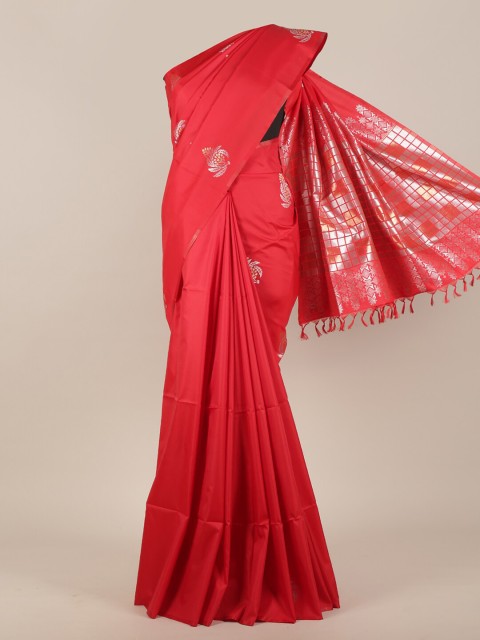 

Pothys Red & Gold Ethnic Motifs Printed Art Silk Saree
