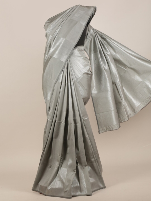 

Pothys Grey & Silver-Toned Ethnic Motifs Zari Art Silk Saree