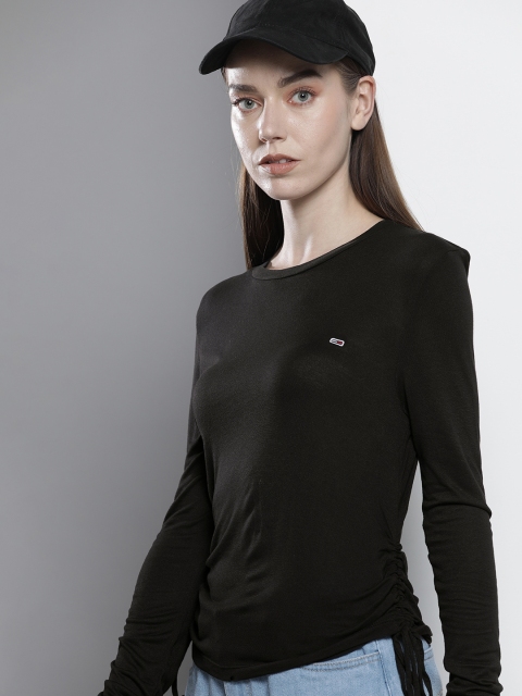 

Tommy Hilfiger Women Black Solid Regular Top