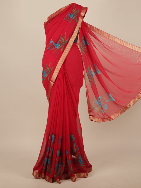 

Pothys Women Red Floral Printed Saree
