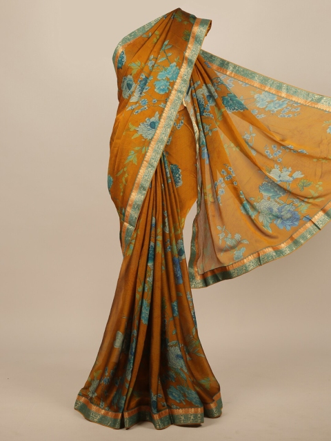 

Pothys Mustard Yellow Floral Saree