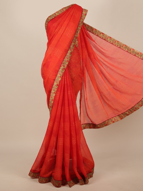 

Pothys Women Orange Abstract Printed Saree