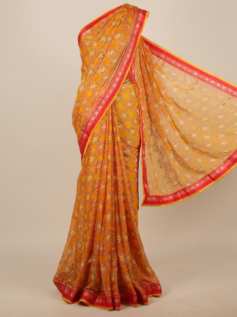 

Pothys Yellow & Red Floral Printed Saree