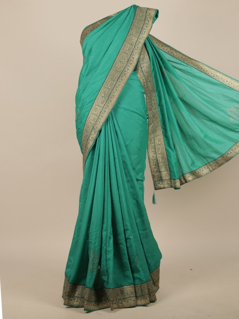 

Pothys Green Jute Silk Saree