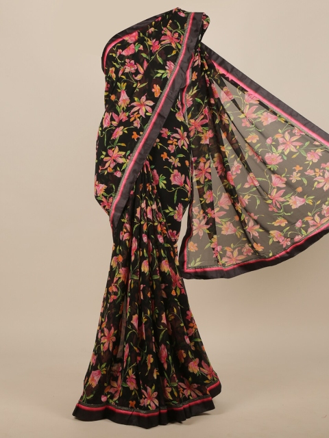 

Pothys Women Black Floral Printed Saree