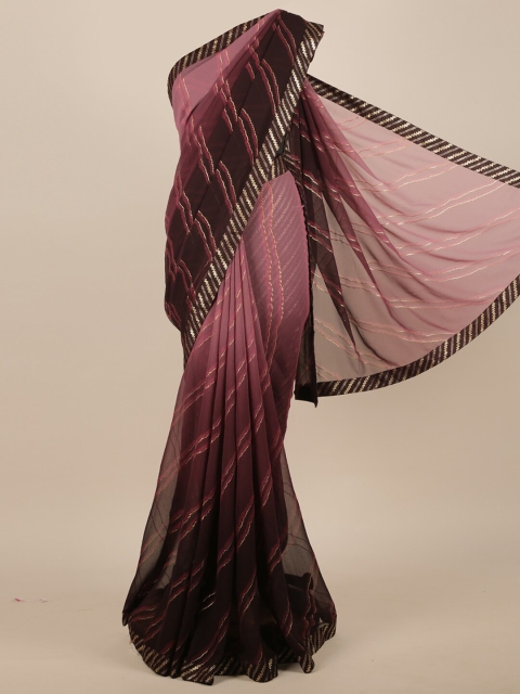 

Pothys Purple & Gold-Coloured Abstract Foil Printed Saree