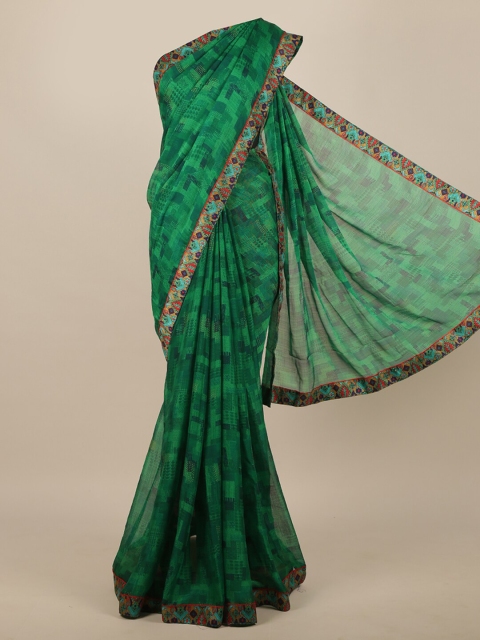 

Pothys Women Green Abstract Printed Saree