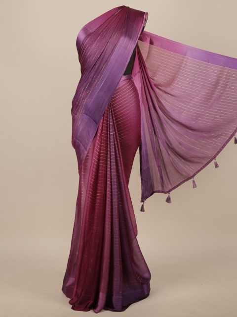 

Pothys Lavender & Gold Striped Saree