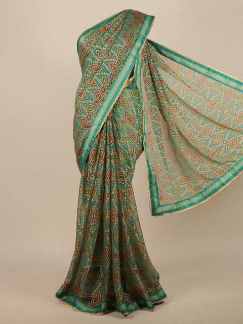

Pothys Green Floral Printed Saree