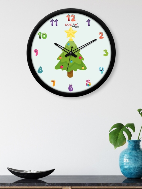 

RANDOM Off White & Green Printed Contemporary Wall Clock