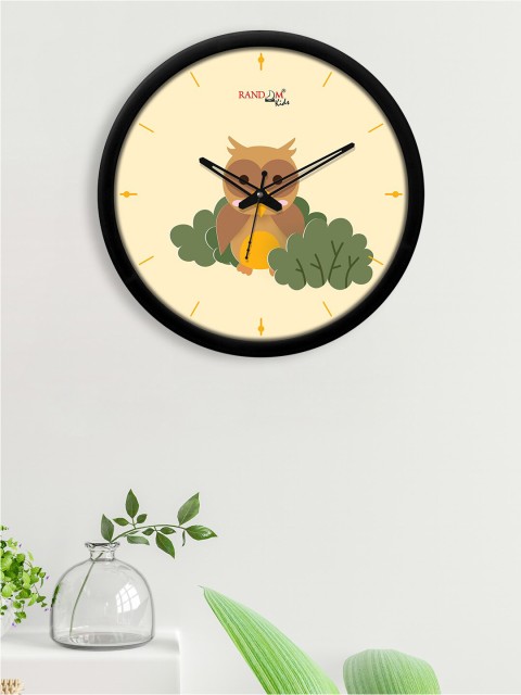 

RANDOM Cream-Coloured & Brown Printed Contemporary Wall Clock