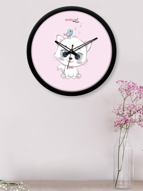 

RANDOM Pink & White Printed Contemporary Wall Clock