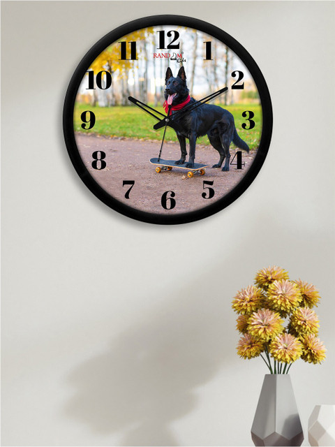 

RANDOM Multicoloured Best Guard Dog Printed Contemporary Wall Clock, Multi