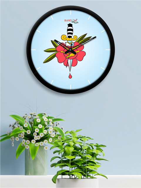 

RANDOM Off White & Red Printed Contemporary Wall Clock