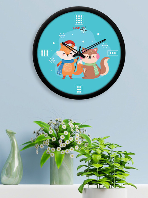 

RANDOM Black & Blue Cartoon Friends Printed Analogue Contemporary Wall Clock