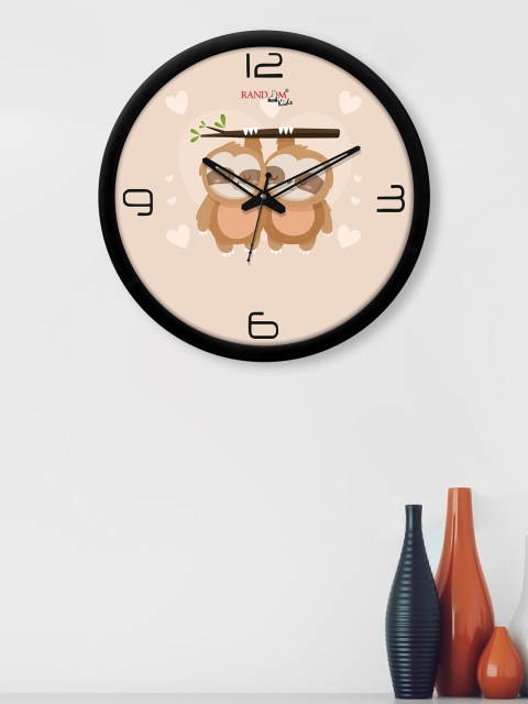 

RANDOM Peach-Coloured & Brown Printed Contemporary Wall Clock