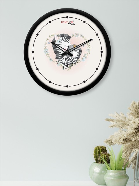 

RANDOM Off White & Black Printed Contemporary Wall Clock